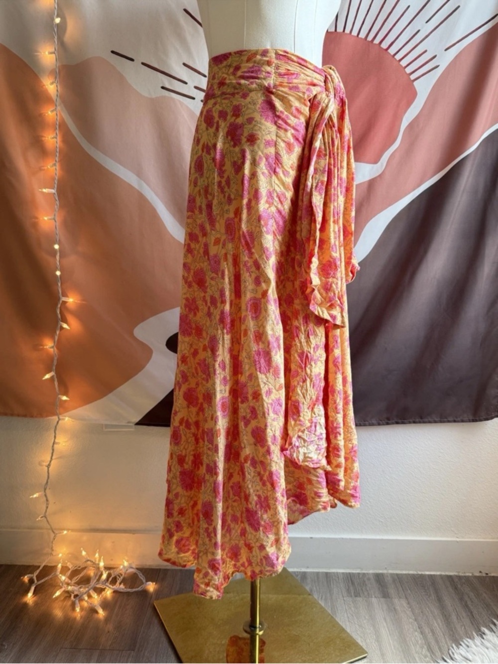 Beachgold Wrap Skirt Women’s Size M Swim Coverup Floral Lightweight Cruise